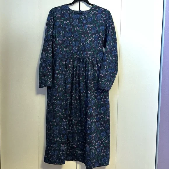 Vintage Laura Ashley Purple and Green Floral Midi Dress - Picture 2 of 7